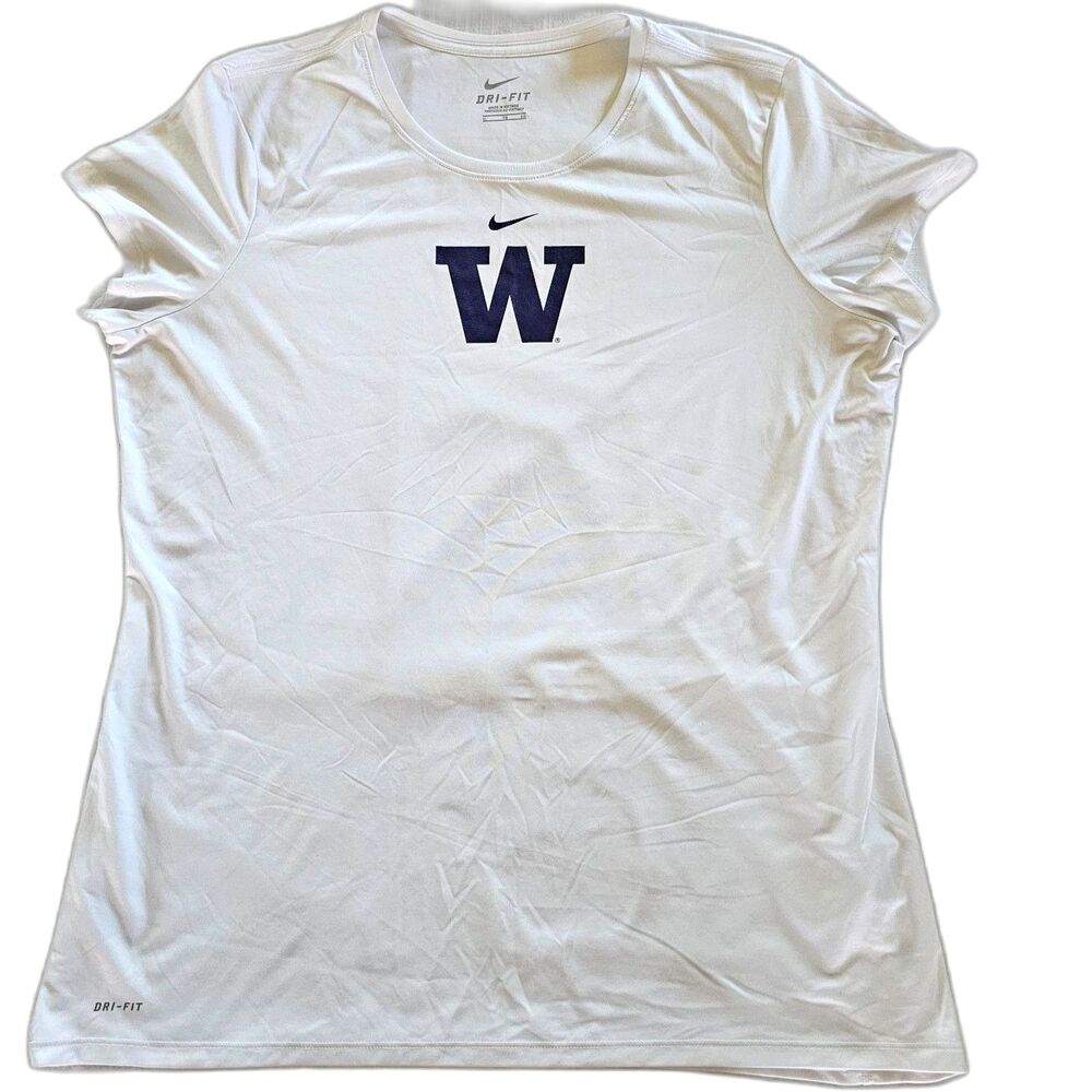 Nike Dri-Fit UW University 0f Washington White Cap Sleeve T-shirt sz XL